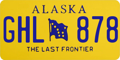AK license plate GHL878