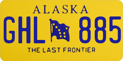 AK license plate GHL885