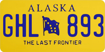 AK license plate GHL893