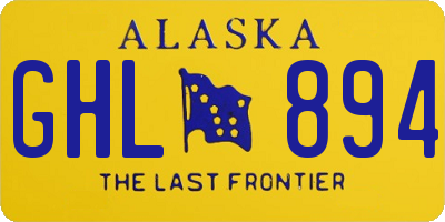AK license plate GHL894