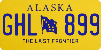 AK license plate GHL899