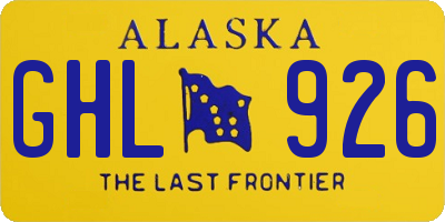 AK license plate GHL926