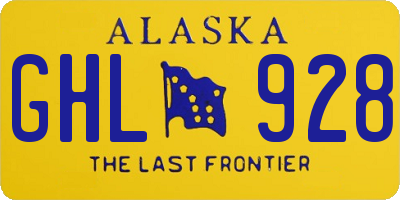 AK license plate GHL928