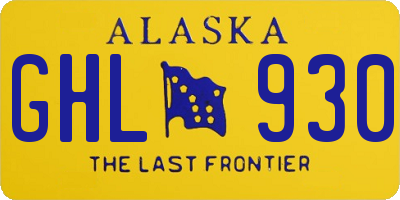 AK license plate GHL930