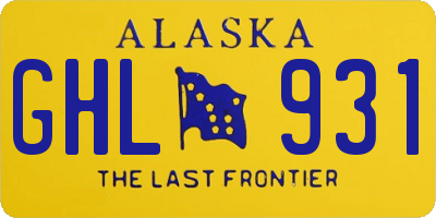 AK license plate GHL931