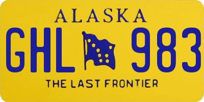 AK license plate GHL983