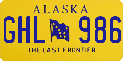 AK license plate GHL986