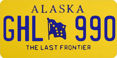 AK license plate GHL990