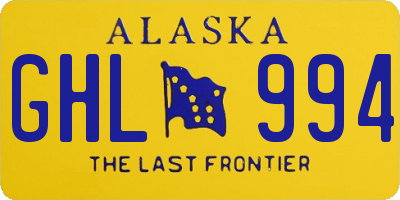 AK license plate GHL994