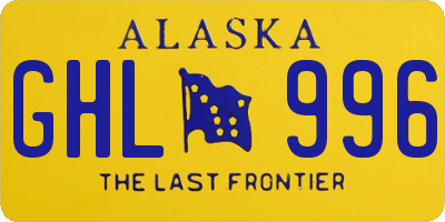AK license plate GHL996