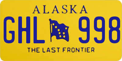 AK license plate GHL998