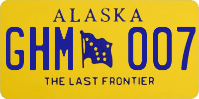 AK license plate GHM007