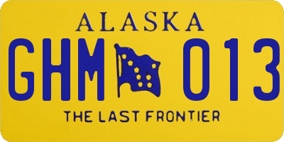 AK license plate GHM013