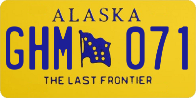 AK license plate GHM071