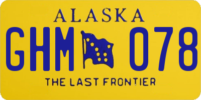 AK license plate GHM078