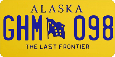 AK license plate GHM098