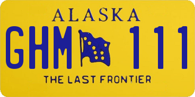 AK license plate GHM111