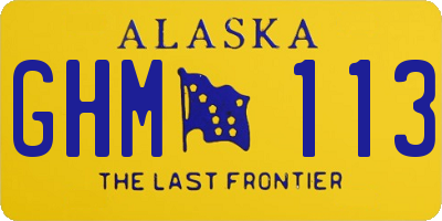 AK license plate GHM113