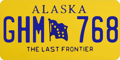 AK license plate GHM768