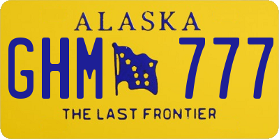 AK license plate GHM777