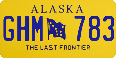 AK license plate GHM783