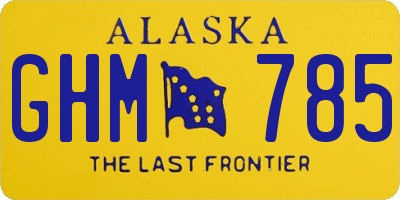 AK license plate GHM785