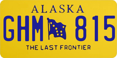 AK license plate GHM815