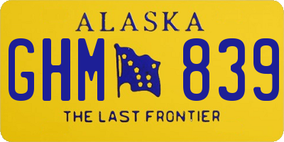 AK license plate GHM839