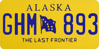 AK license plate GHM893
