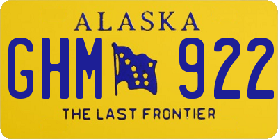 AK license plate GHM922