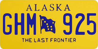 AK license plate GHM925
