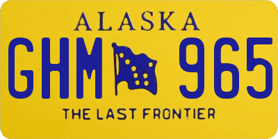 AK license plate GHM965