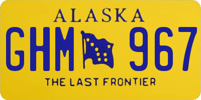 AK license plate GHM967