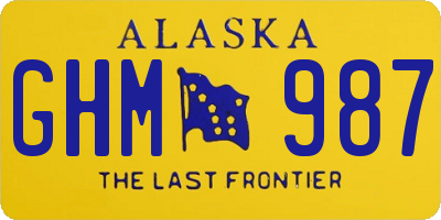 AK license plate GHM987