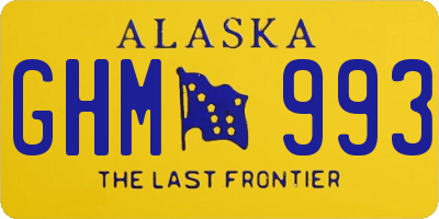 AK license plate GHM993
