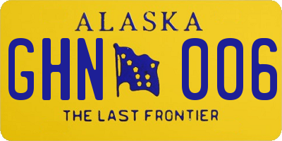 AK license plate GHN006
