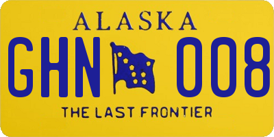 AK license plate GHN008