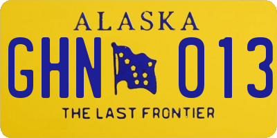 AK license plate GHN013