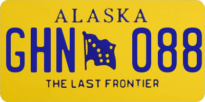 AK license plate GHN088