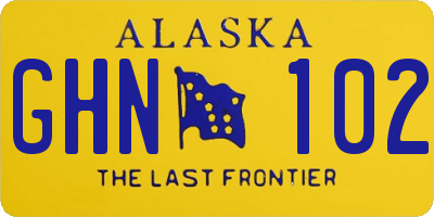 AK license plate GHN102
