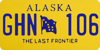 AK license plate GHN106