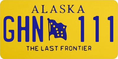 AK license plate GHN111