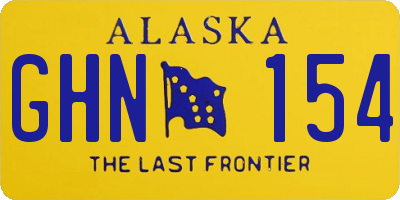 AK license plate GHN154