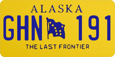 AK license plate GHN191