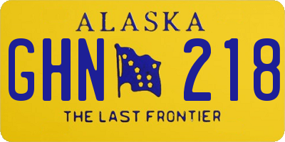 AK license plate GHN218