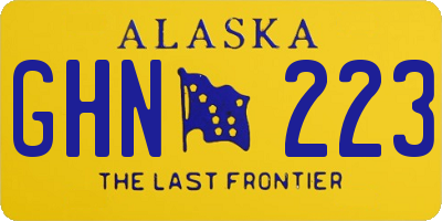 AK license plate GHN223