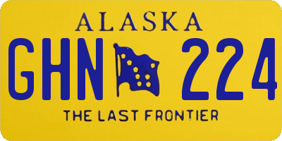 AK license plate GHN224