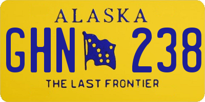 AK license plate GHN238