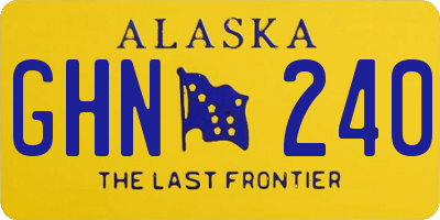AK license plate GHN240