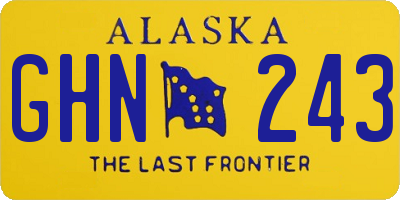 AK license plate GHN243